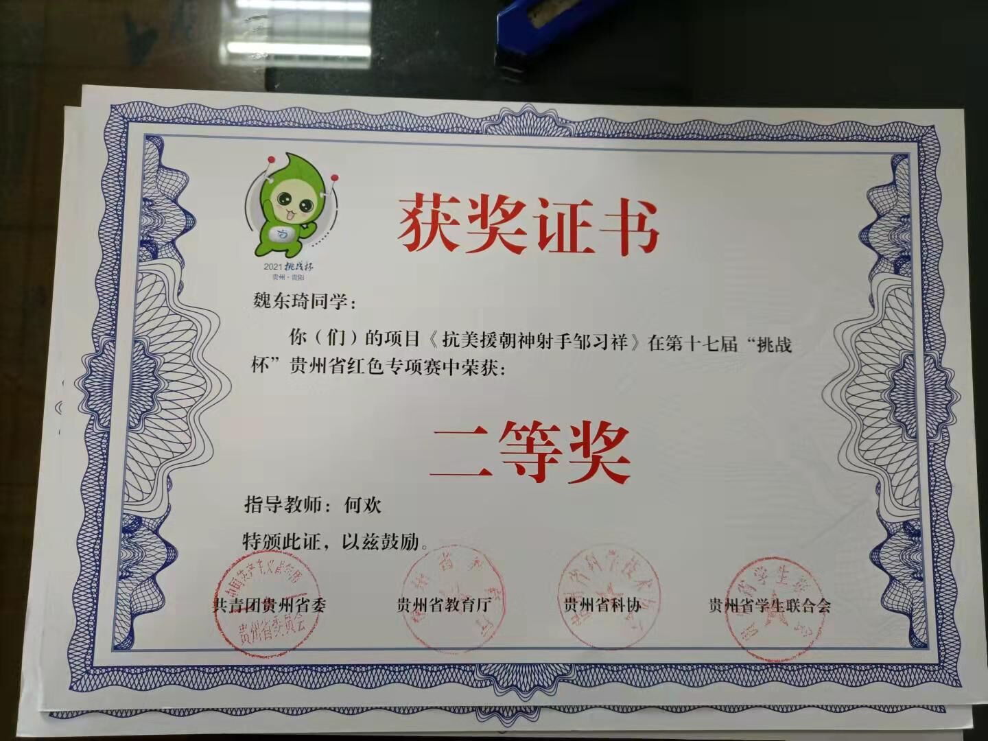 说明: F:\学院办公室2017—2020\待办\个人荣誉\何欢.jpg